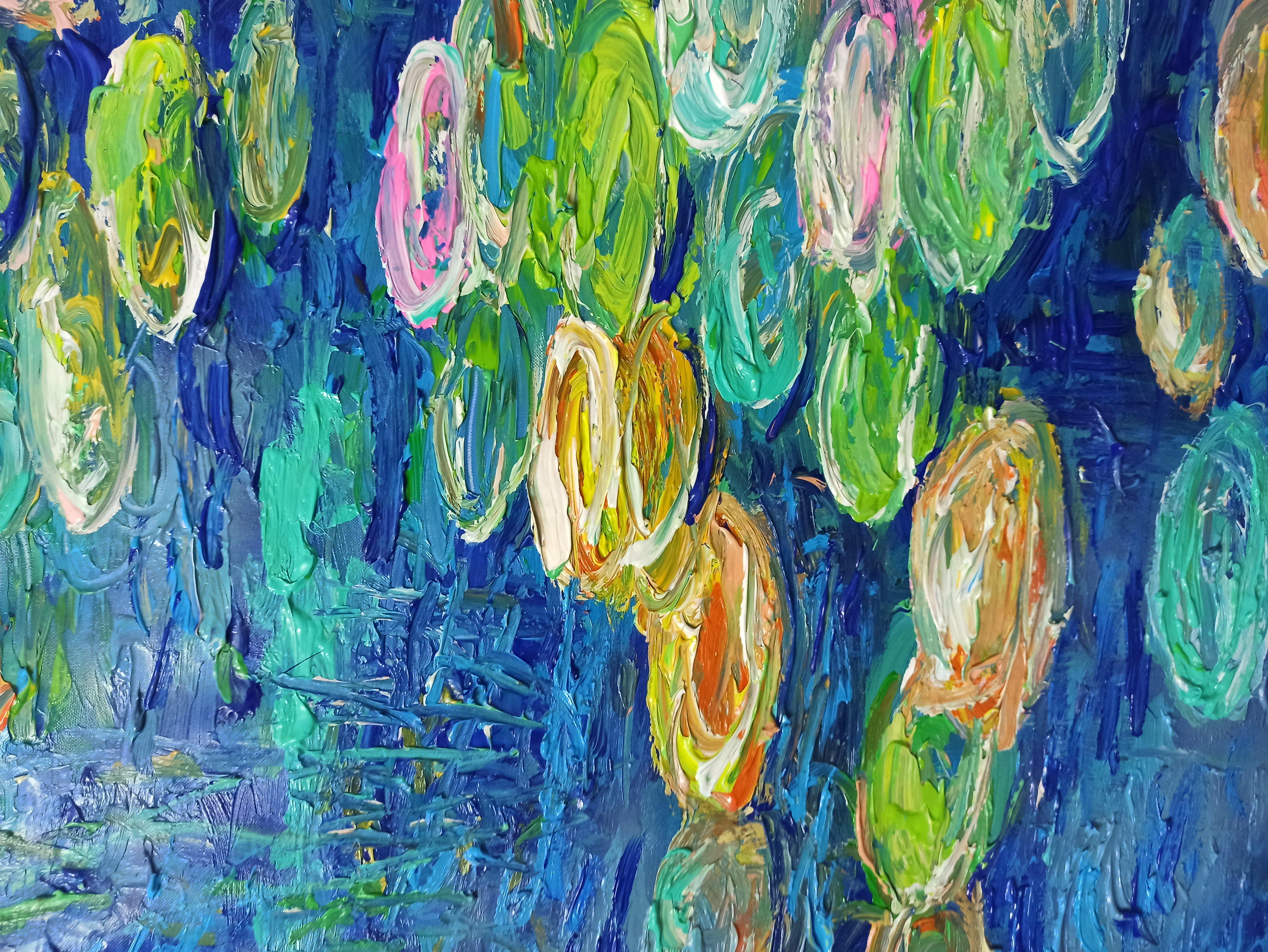 Lily colorée, peinture, acrylique sur toile en vente 1