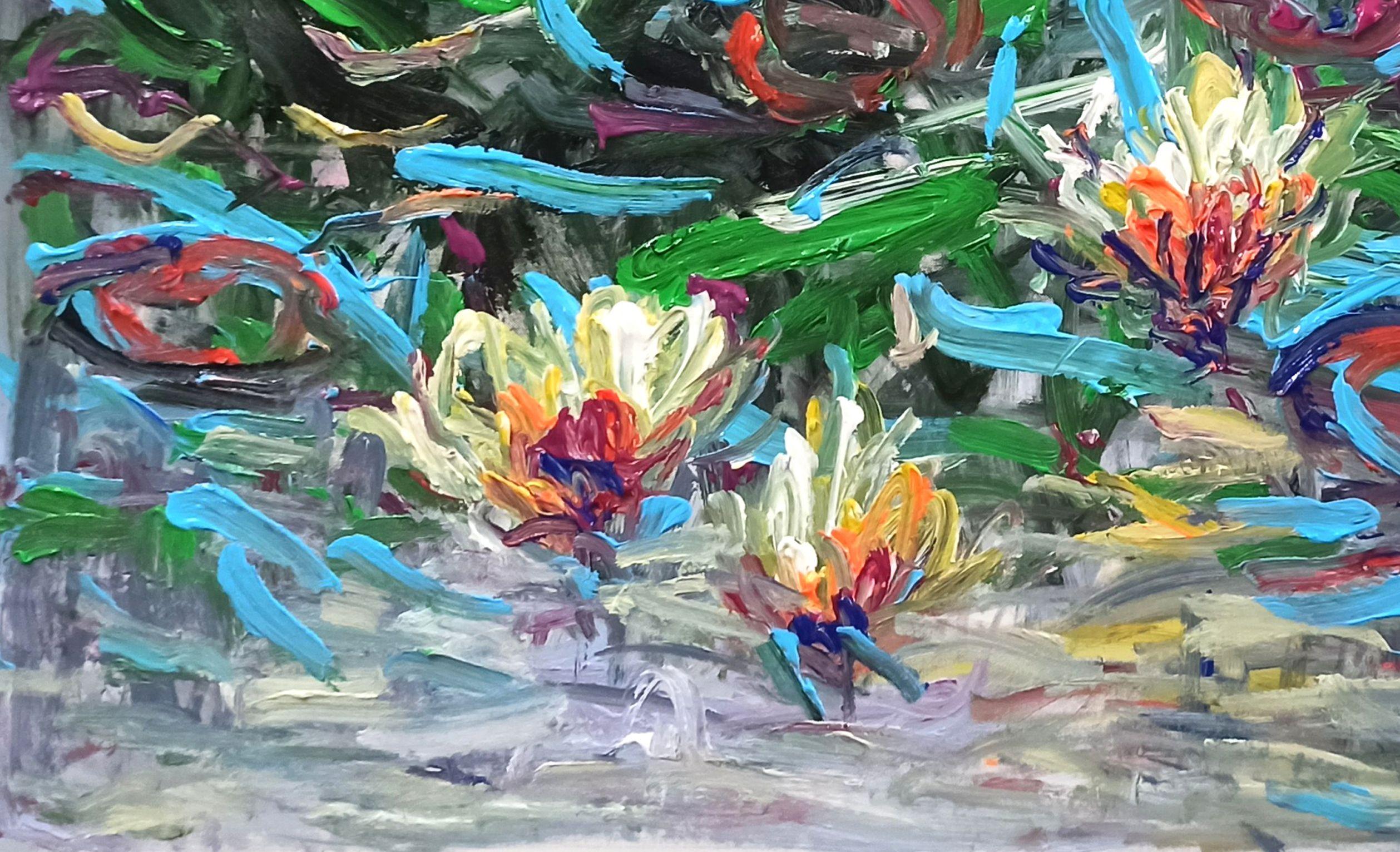 Früher Morgen (80x120cm ), 2023, Malerei, Acryl auf Leinwand im Angebot 1