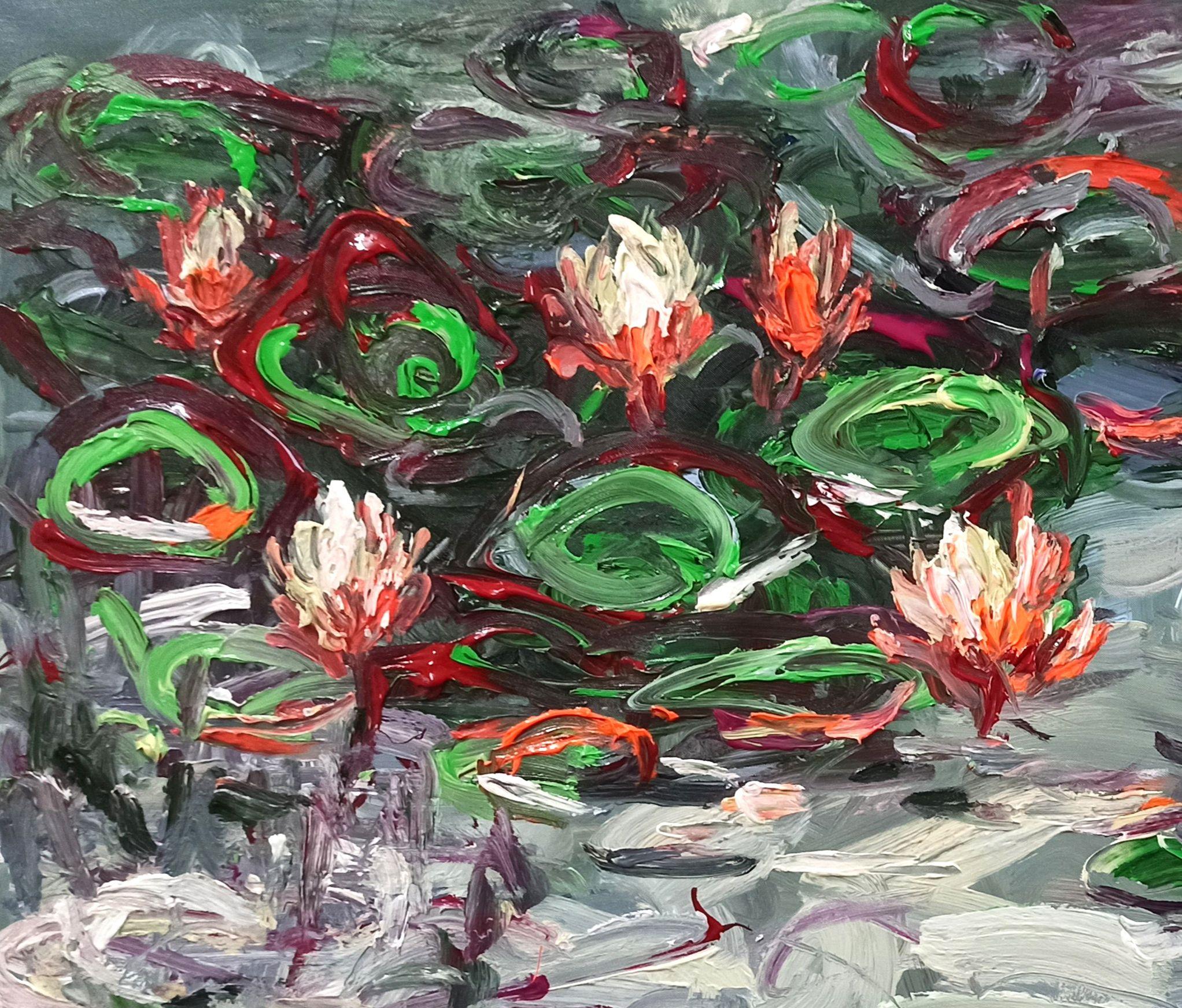 Early morning (80x120cm ), Painting, Acrylic on Canvas en vente 3