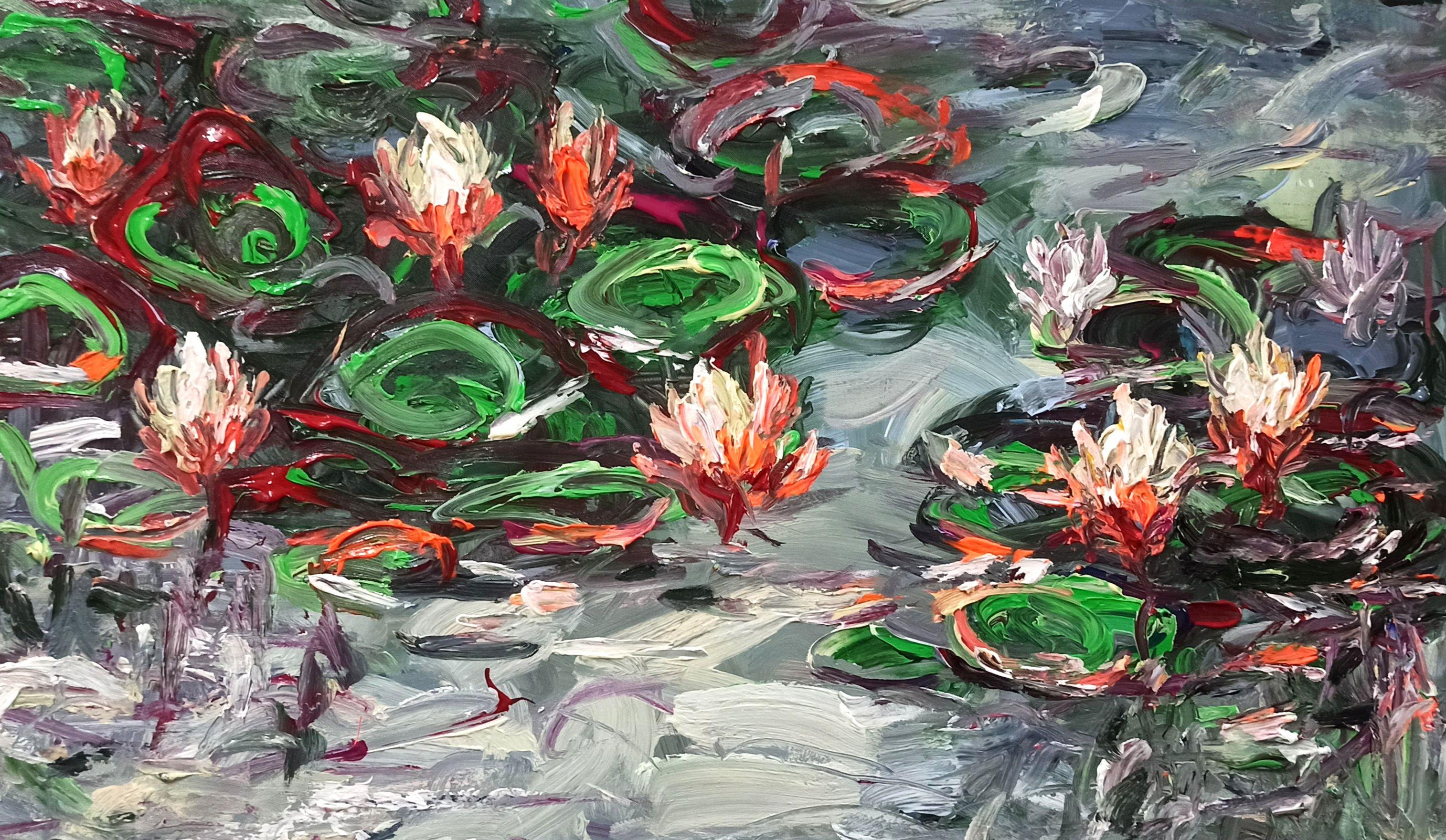 Early morning (80x120cm ), Painting, Acrylic on Canvas en vente 4