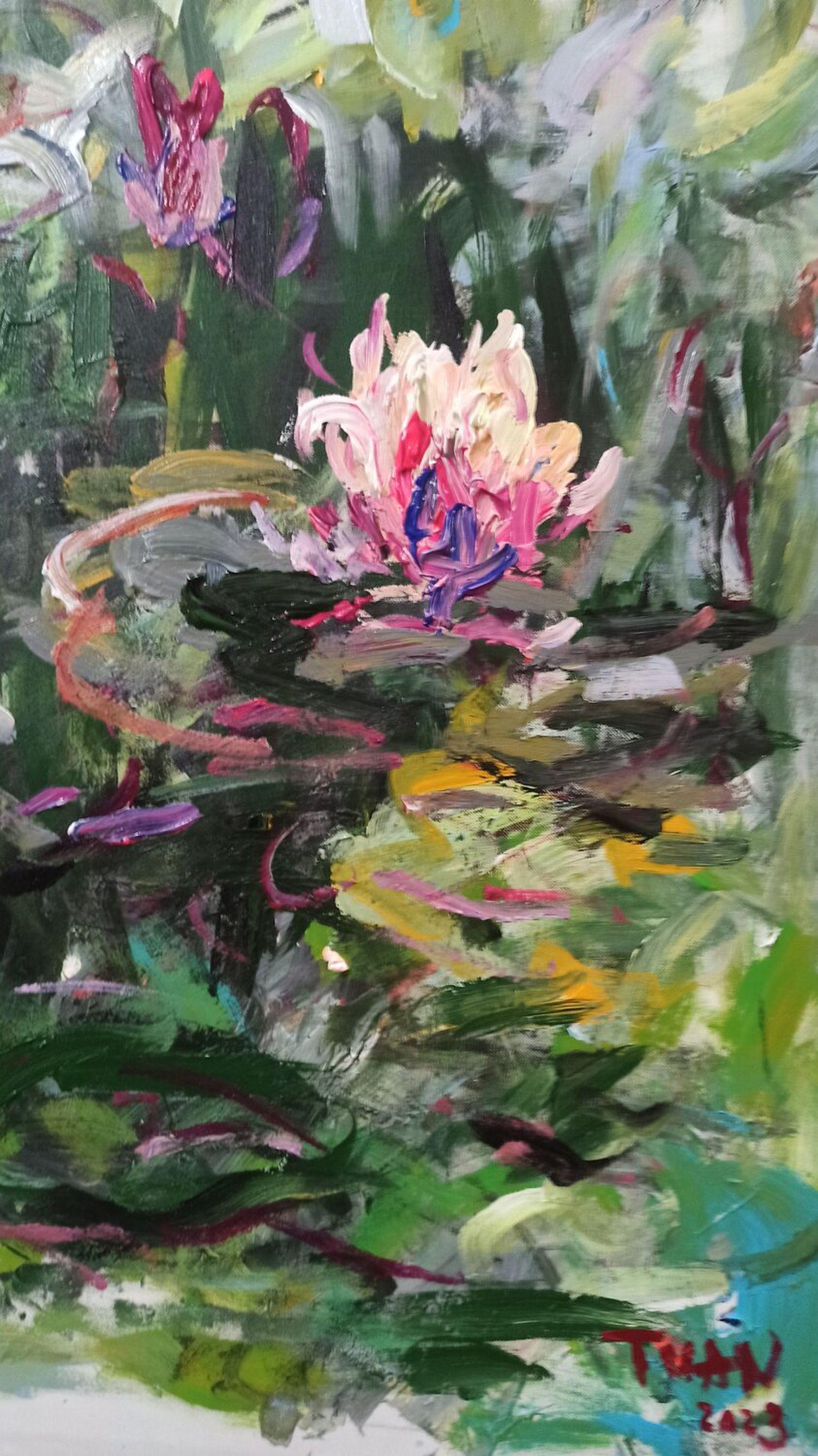 Petit matin (90x120cm ), 2023, Peinture, Acrylique sur toile - Impressionnisme Painting par LE ANH TUAN