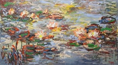 Blumen im Morgentau (100x180cm ), 2023, Malerei, Acryl auf Leinwand
