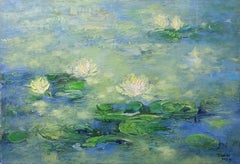 Blumen im Morgentau, Gemälde, Acryl auf Leinwand