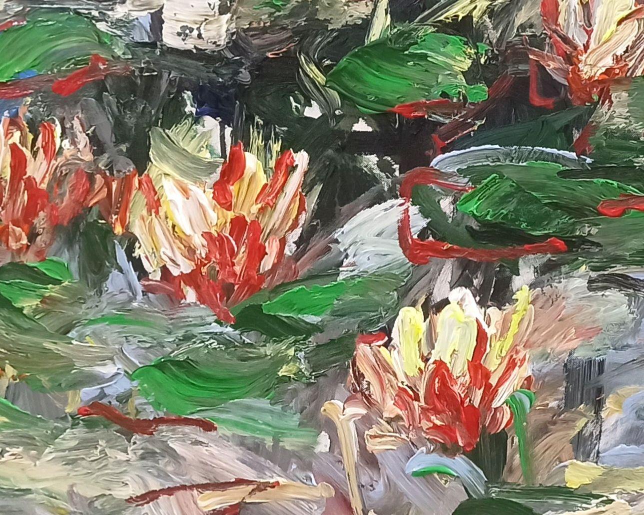 Blumen im Morgentau - SOLD, Gemälde, Acryl auf Leinwand (Expressionismus), Painting, von LE ANH TUAN