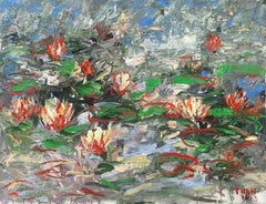 Blumen im Morgentau - SOLD, Gemälde, Acryl auf Leinwand