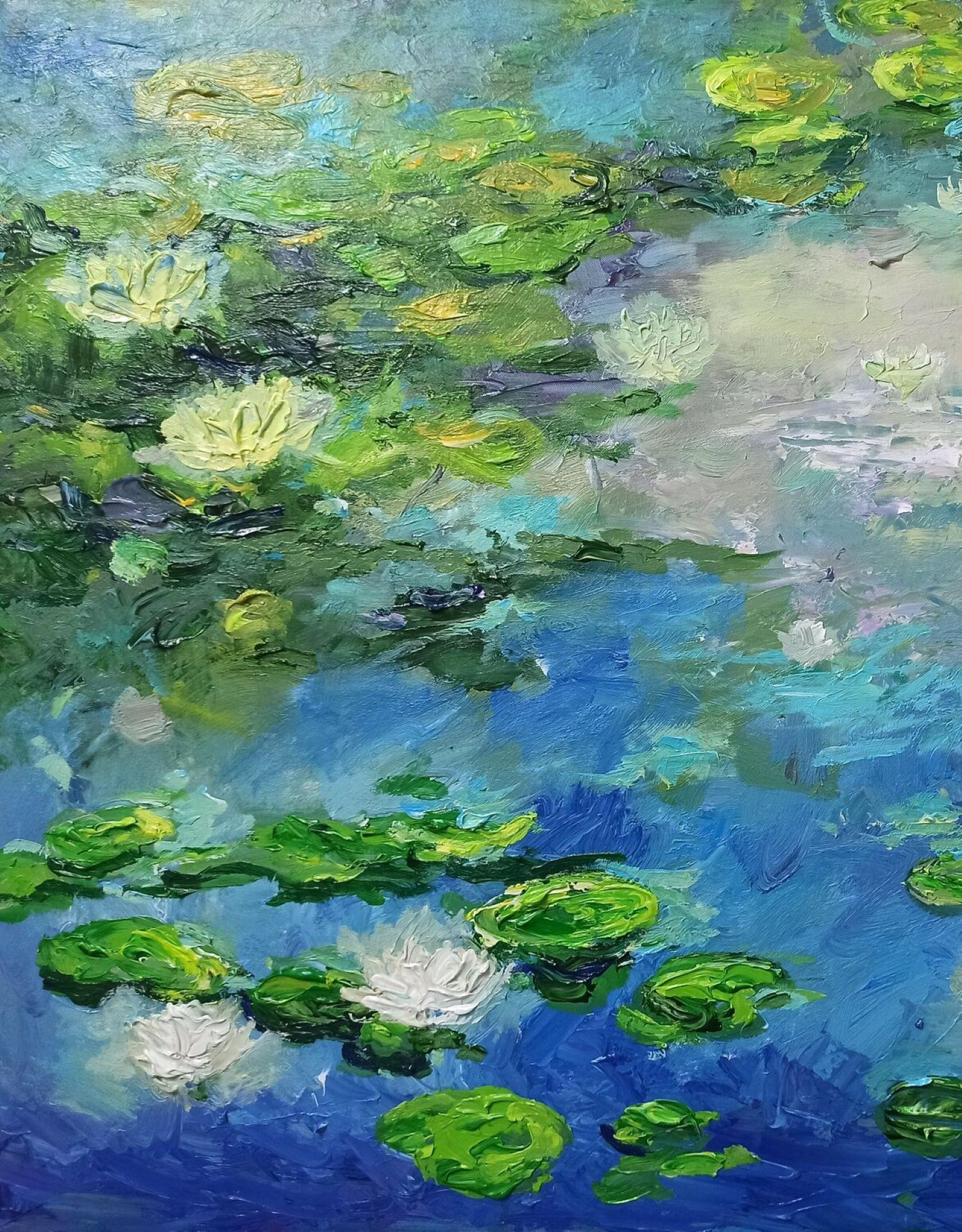 Grüner Tag, Gemälde, Acryl auf Leinwand (Expressionismus), Painting, von LE ANH TUAN
