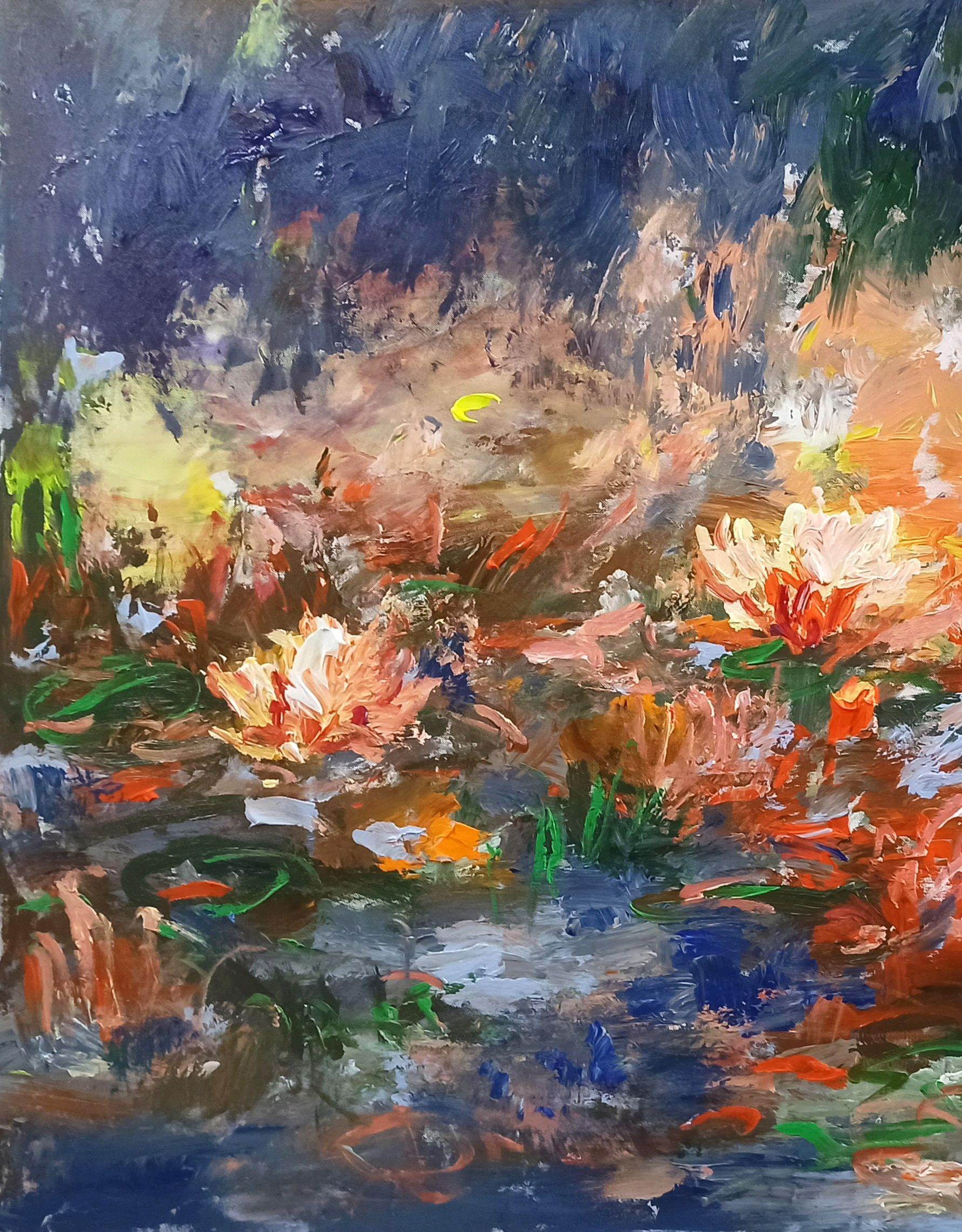 in der Sommersonne (90x120cm ), 2023, Malerei, Acryl auf Leinwand im Angebot 2