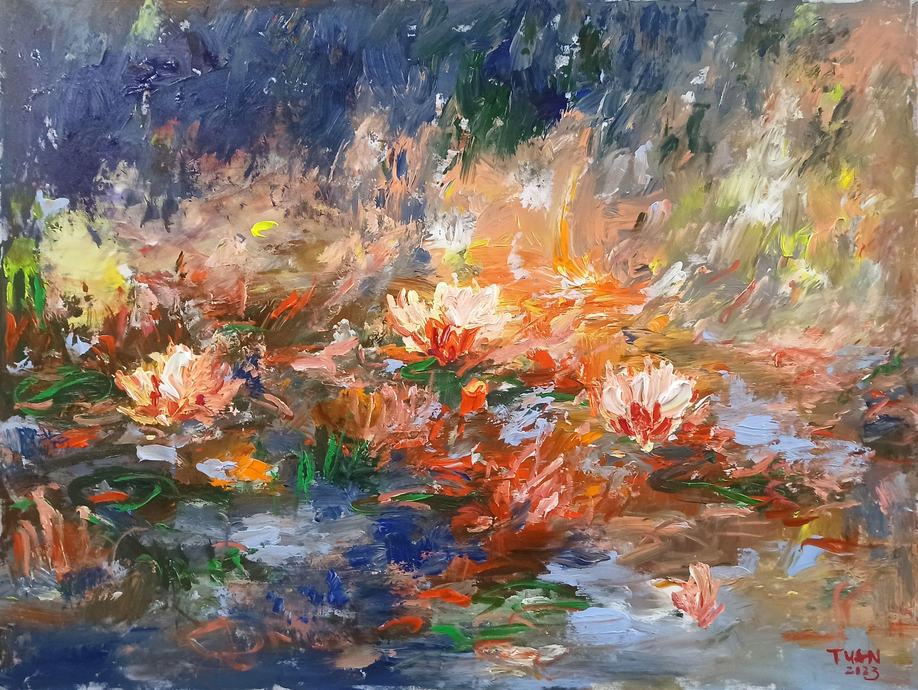 in der Sommersonne (90x120cm ), 2023, Malerei, Acryl auf Leinwand