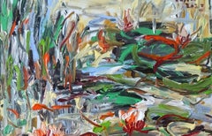 lilly Pond( 55x55cm ), Painting, Acrylic on Canvas
