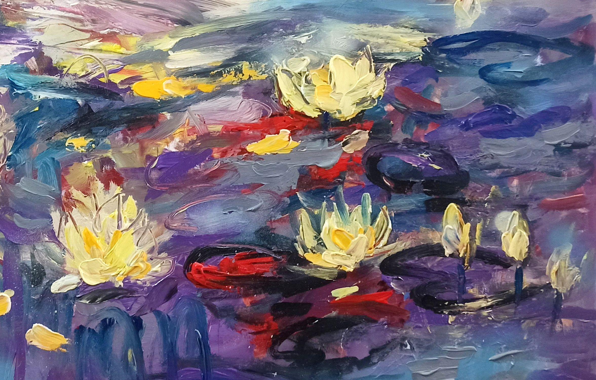 Lovers Pond, Painting, Acrylic on Canvas For Sale 1