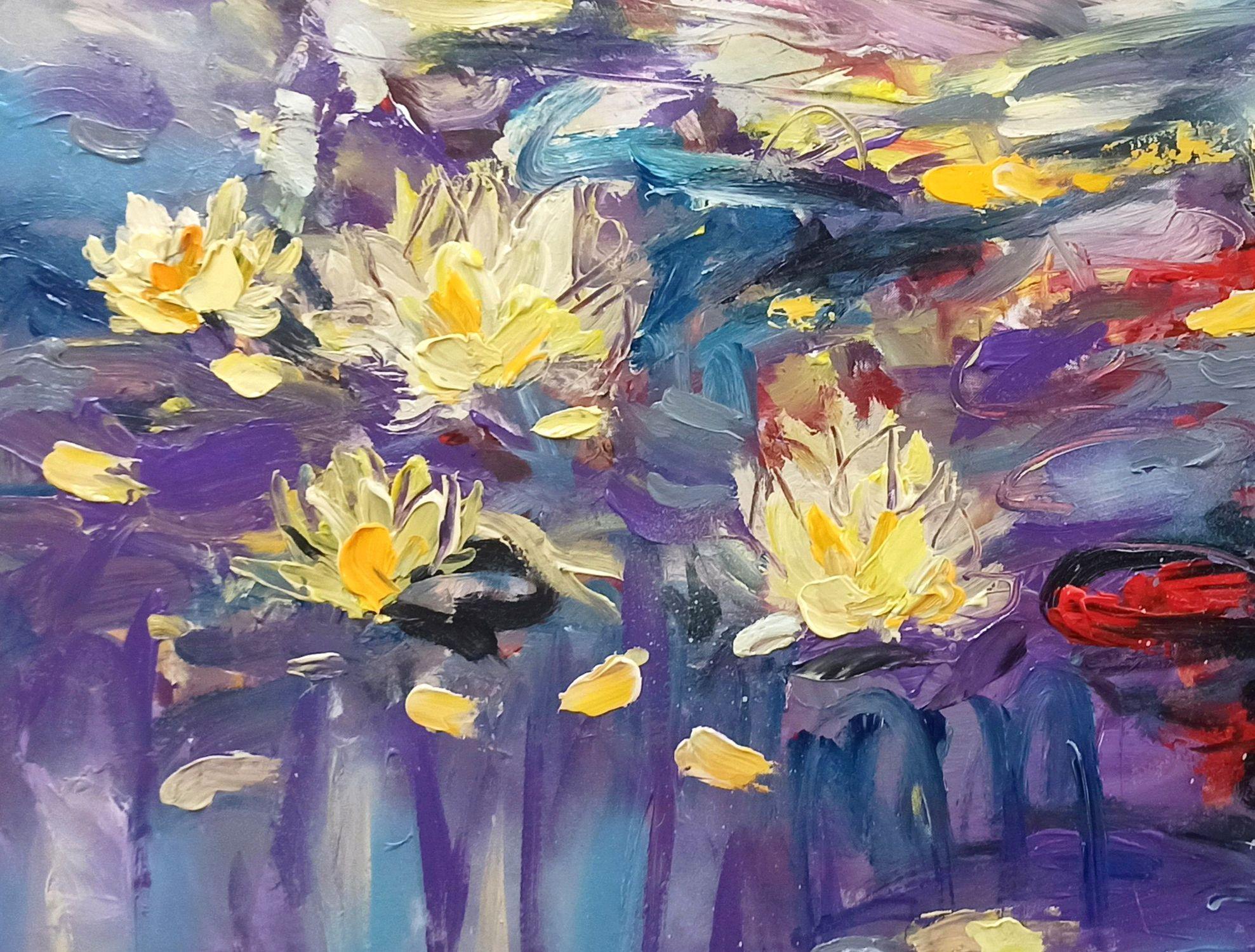 Lovers Pond, Painting, Acrylic on Canvas For Sale 2