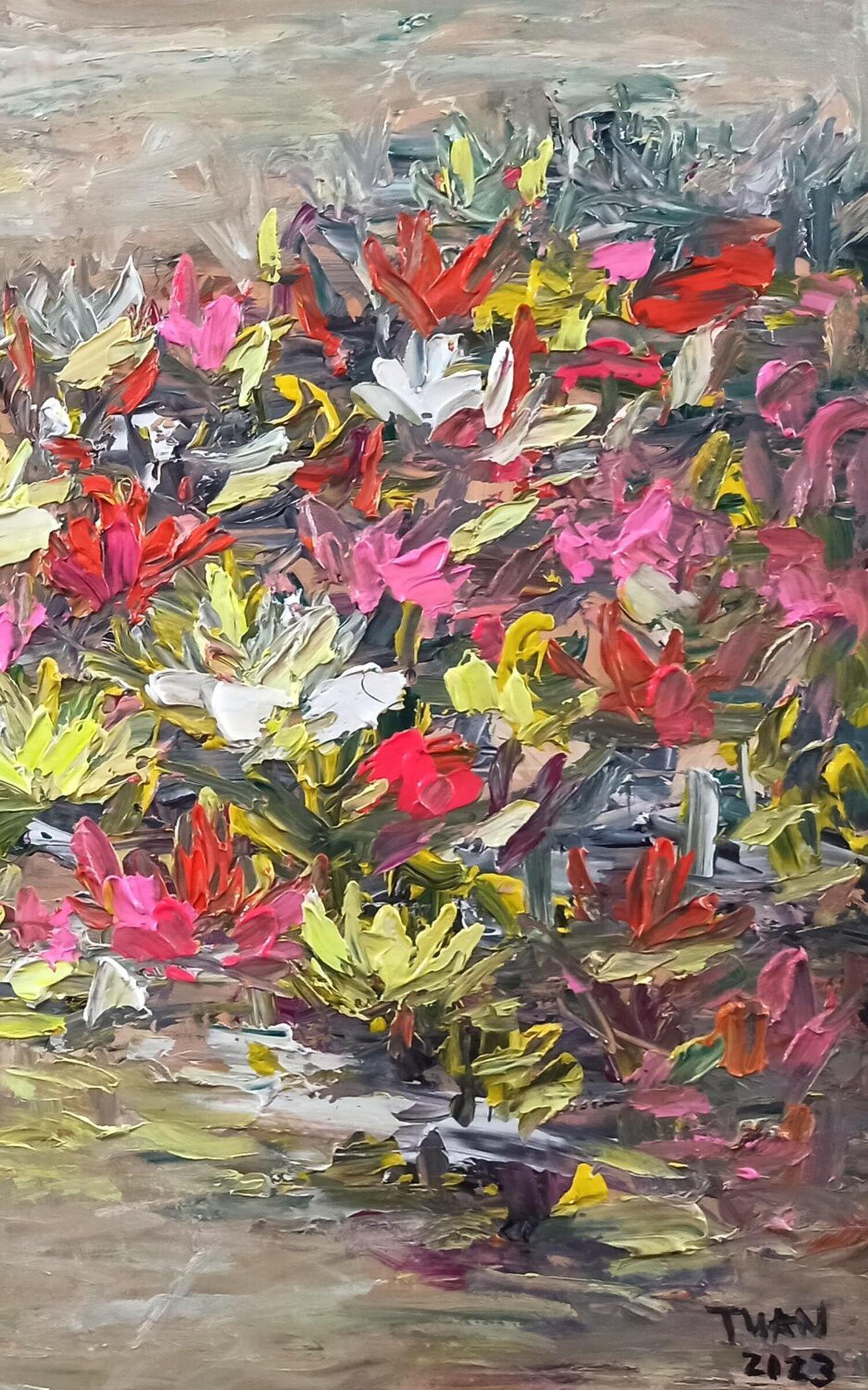 Lovers pond, Painting, Acrylic on Canvas For Sale 1