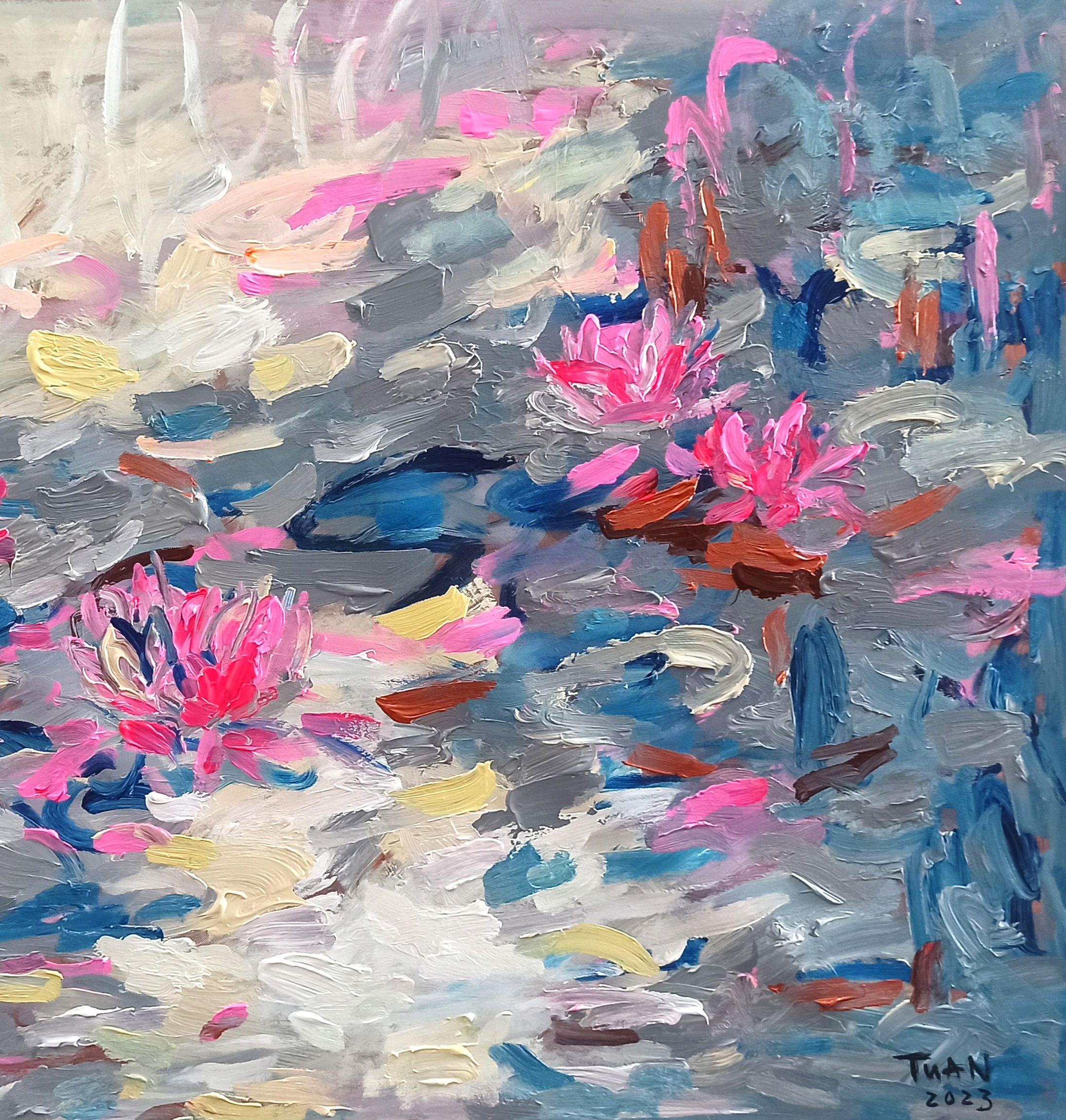 Lovers pond, Painting, Acrylic on Canvas For Sale 3