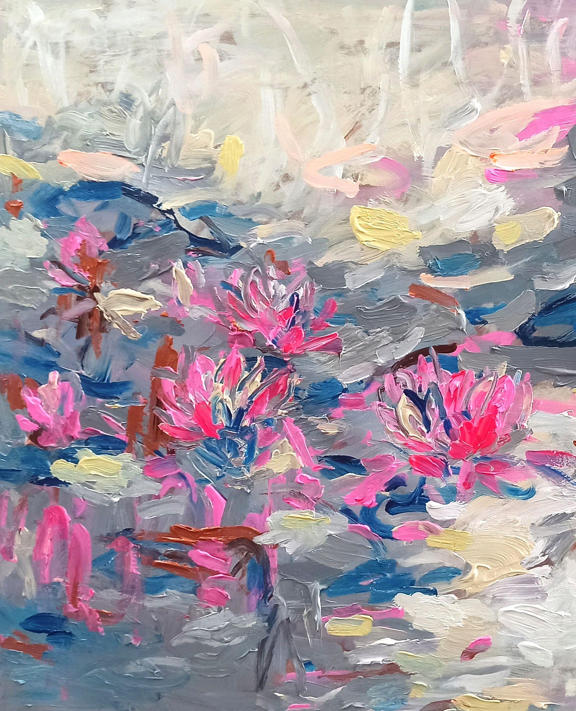 Lovers pond, Painting, Acrylic on Canvas For Sale 4