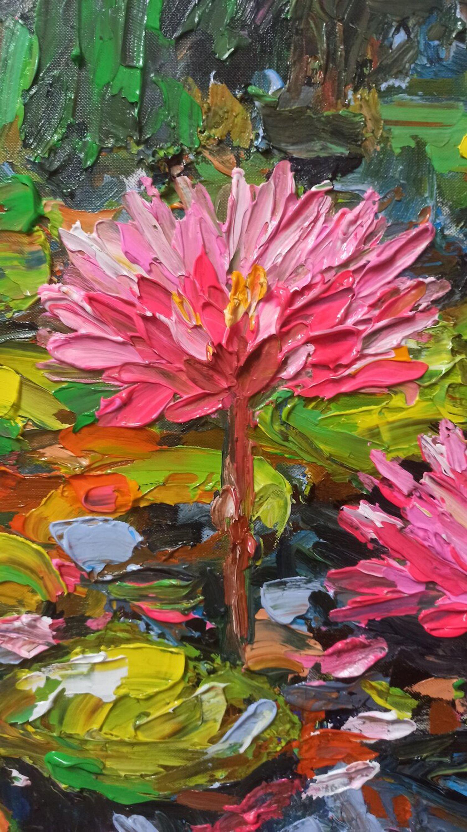 Monets Garten, Gemälde, Acryl auf Leinwand (Impressionismus), Painting, von LE ANH TUAN