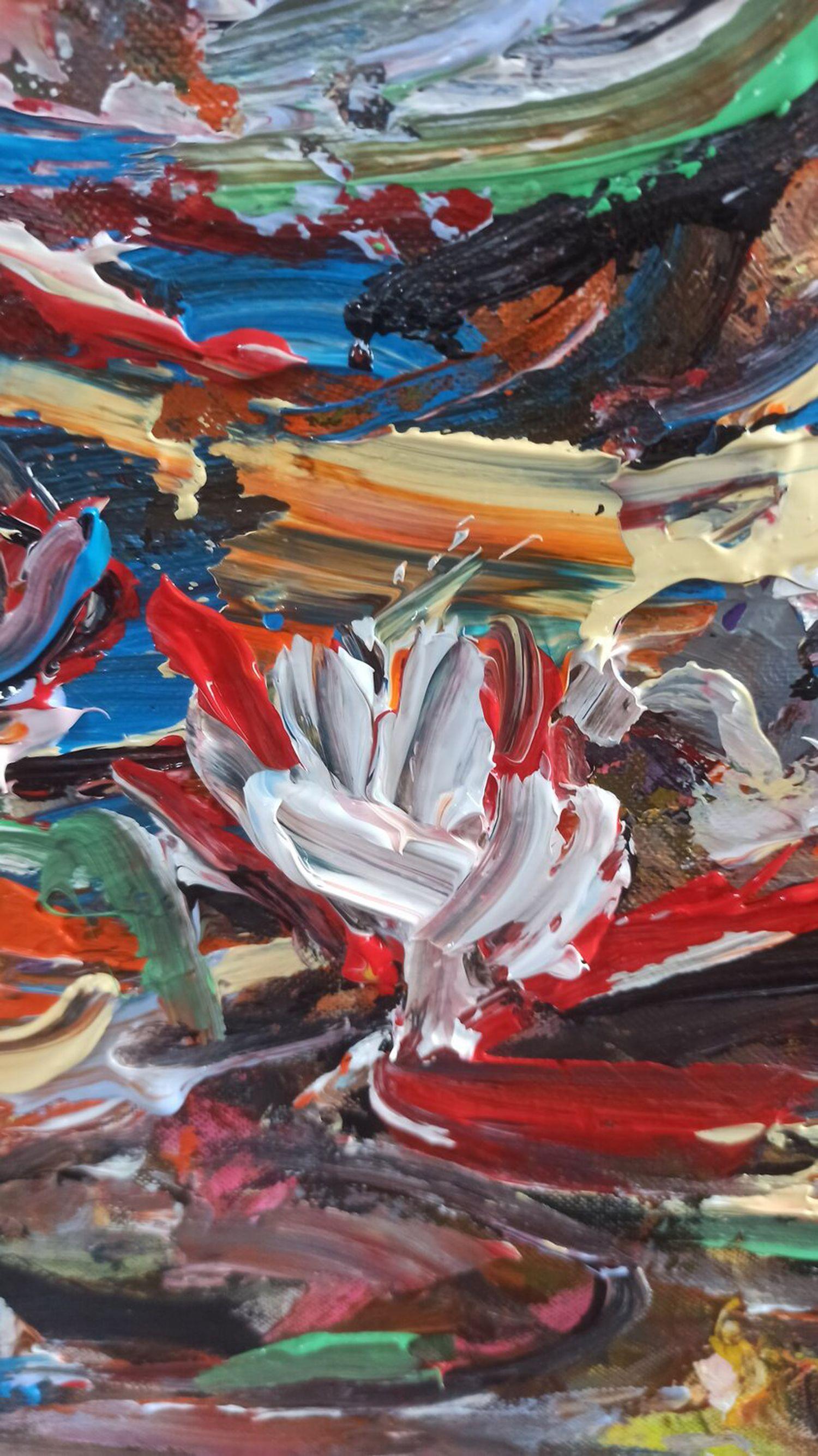 Monets Garten, Gemälde, Acryl auf Leinwand im Angebot 1