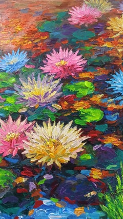 Morning in the lake, Painting, Acrylic on Canvas
