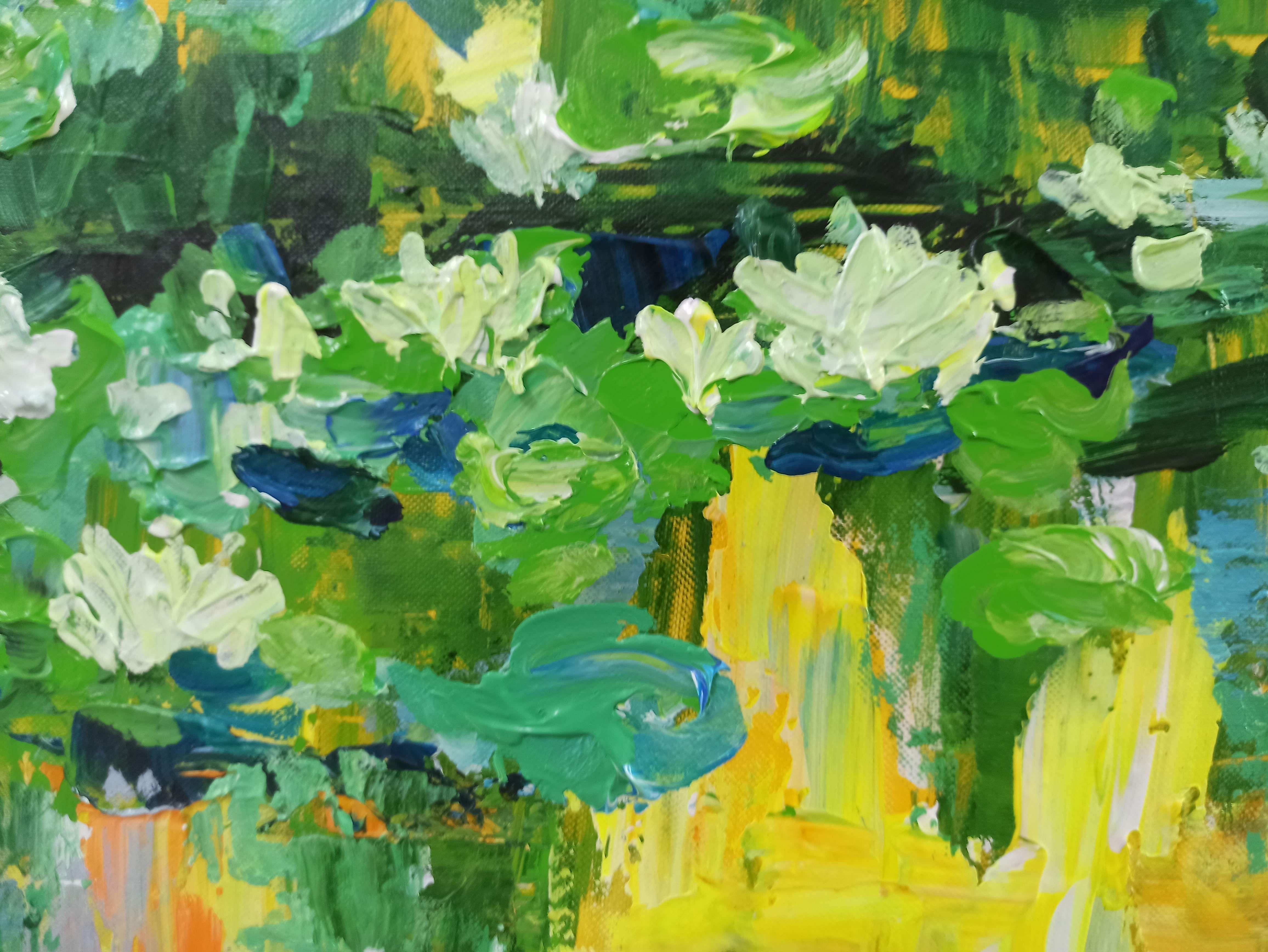Morgen im See _VERKAUFT, Gemälde, Acryl auf Leinwand im Angebot 1