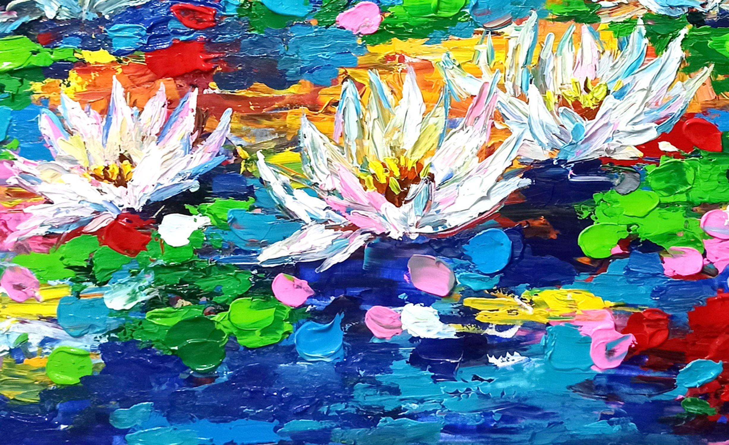 Mattina sul lago (80x120cm), Pittura, Acrilico su tela - Painting Impressionismo di LE ANH TUAN