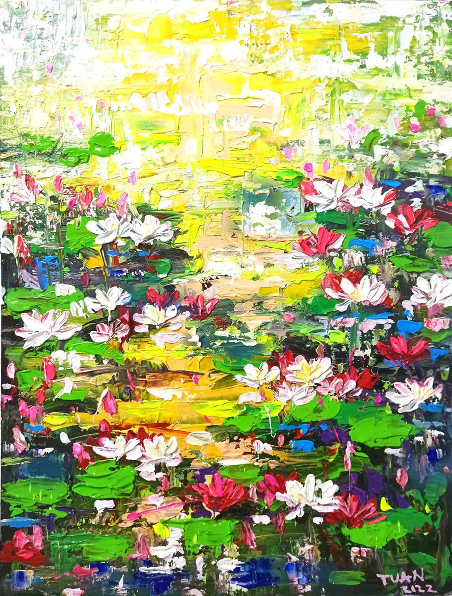 Morgen am See, Gemälde, Acryl auf Leinwand