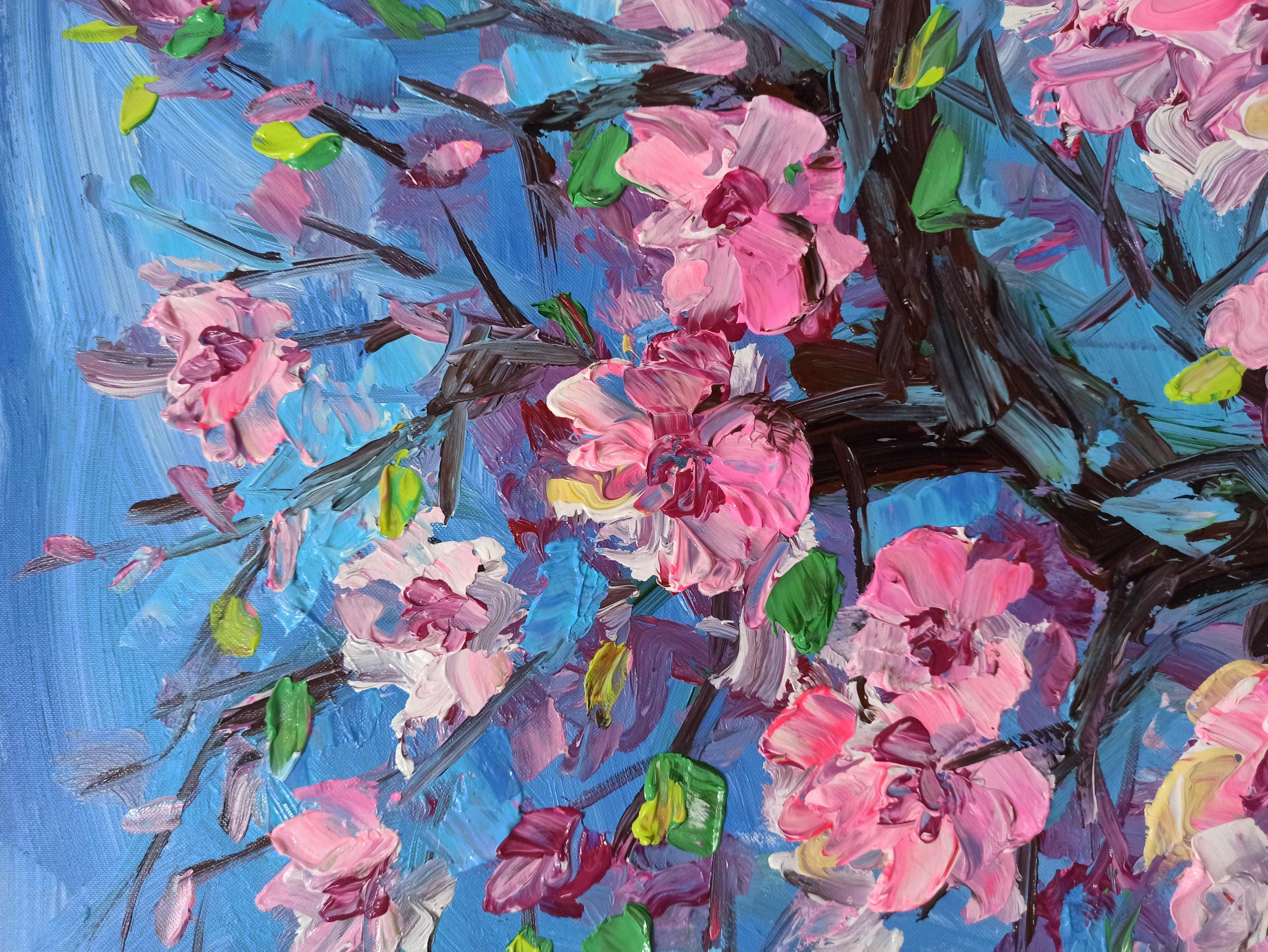 Peach blossom 2024, Painting, Acrylic on Canvas For Sale 1