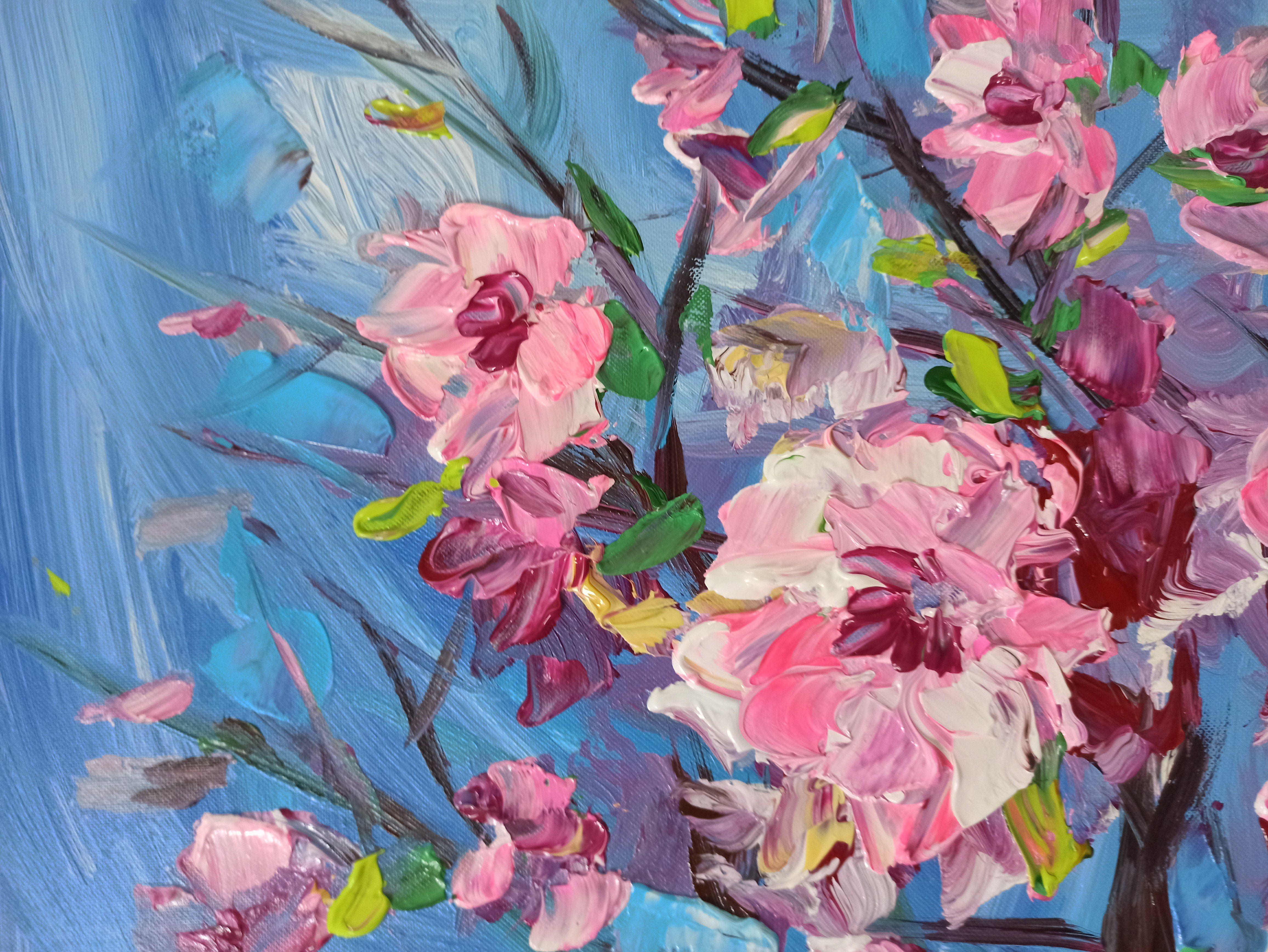 Peach blossom 2024, Painting, Acrylic on Canvas For Sale 3