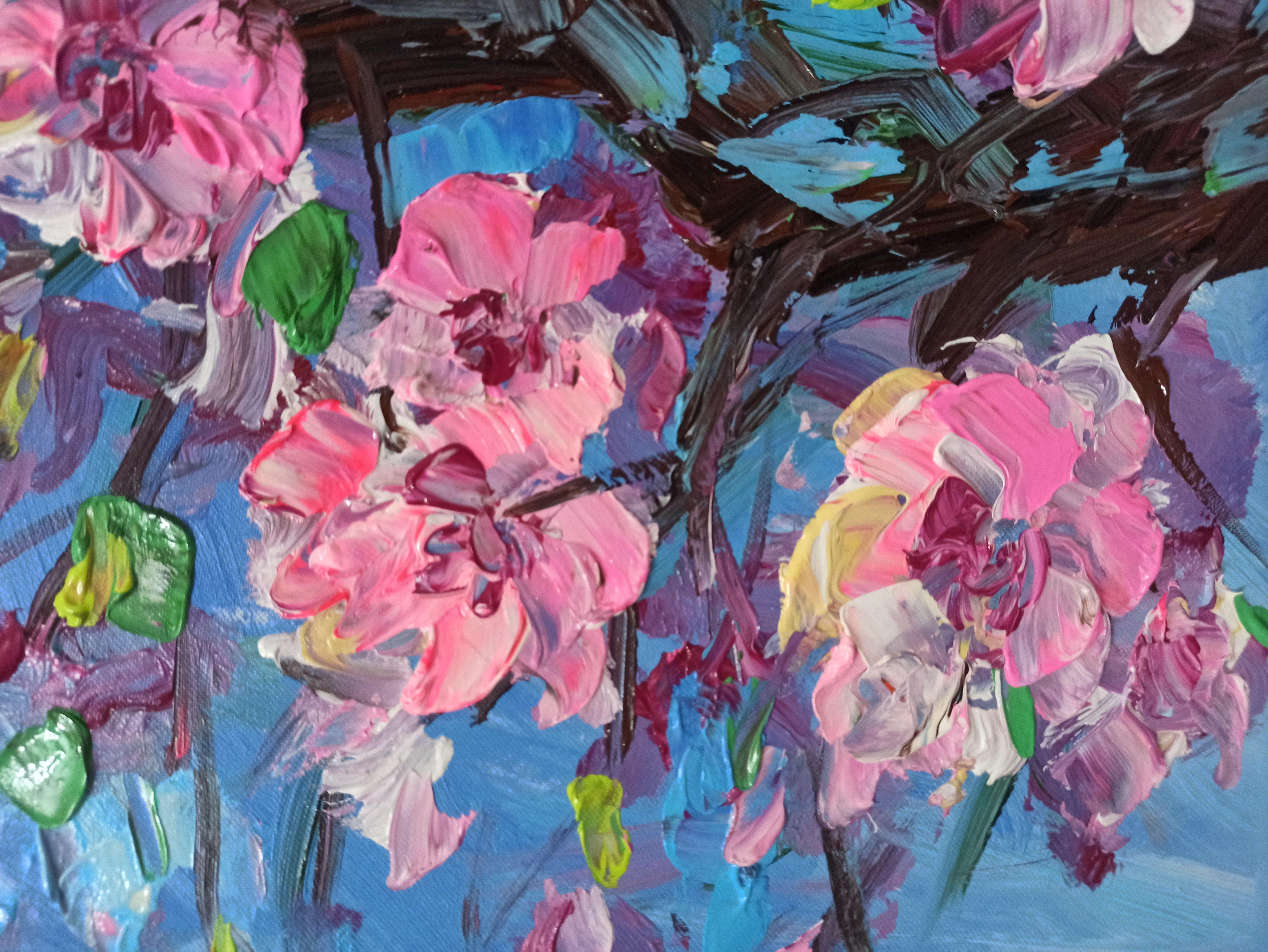Peach blossom 2024, Painting, Acrylic on Canvas For Sale 4