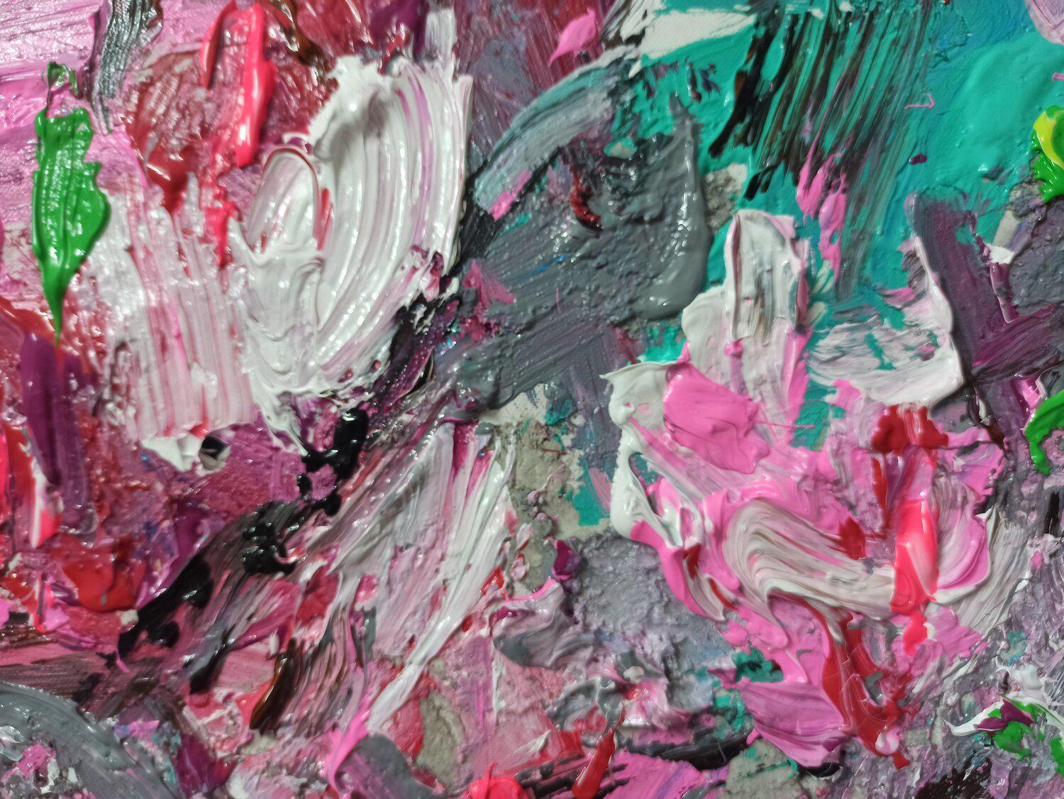 Peach blossom diary, Painting, Acrylic on Canvas For Sale 1