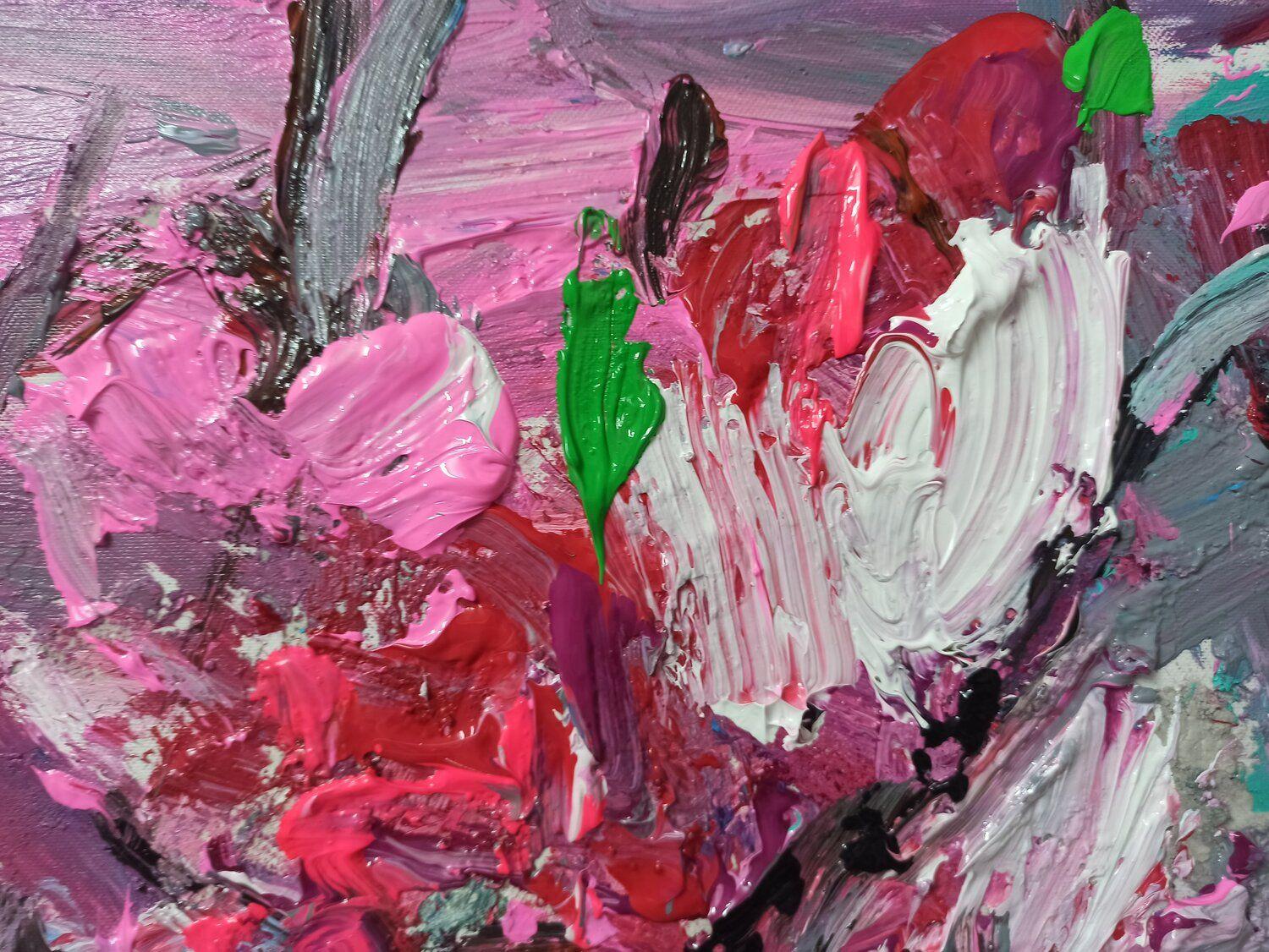 Peach blossom diary, Painting, Acrylic on Canvas For Sale 2