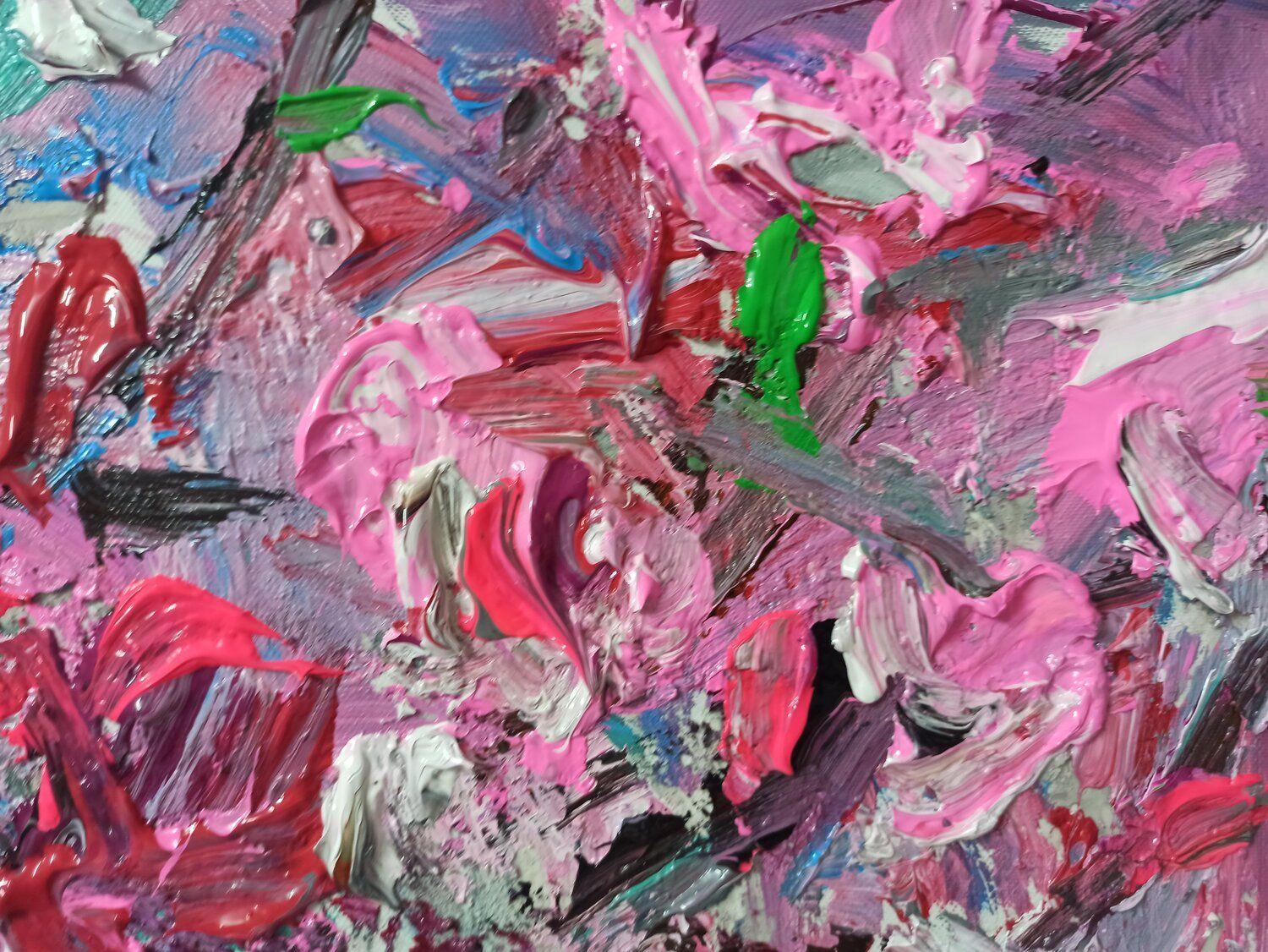 Peach blossom diary, Painting, Acrylic on Canvas For Sale 3