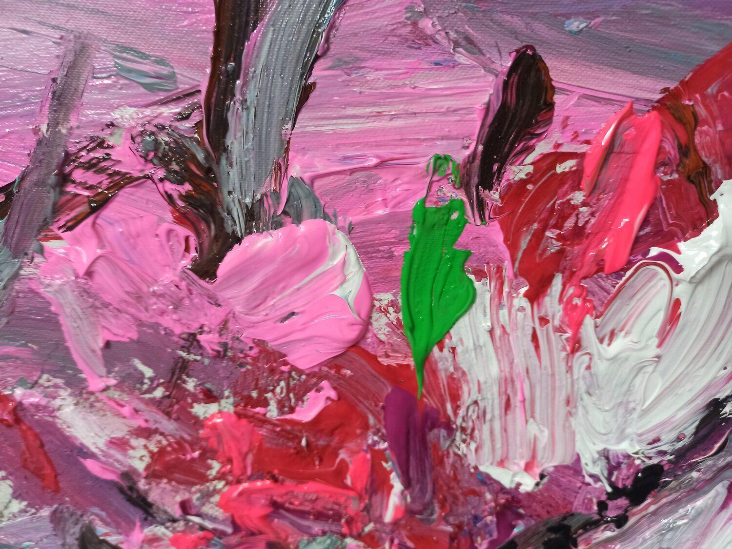 Peach blossom diary, Painting, Acrylic on Canvas For Sale 4