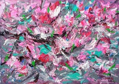 Peach blossom diary, Painting, Acrylic on Canvas