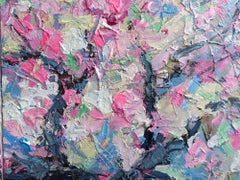 Peach blossom in Spring ( 2 panel- 80 x 120 cm), 2, Painting, Acrylic on Canvas
