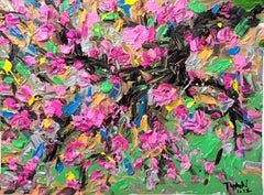Peinture, acrylique sur toile, fleur de pêche au printemps 2021