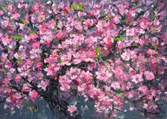 Peach blossom in Spring 2022, Painting, Acrylic on Canvas