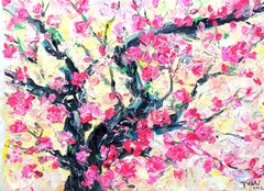 Peach blossom in Spring (60cm x 80cm), Painting, Acrylic on Canvas