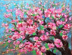 Peach blossom in Spring 70 x 90cm, Painting, Acrylic on Canvas