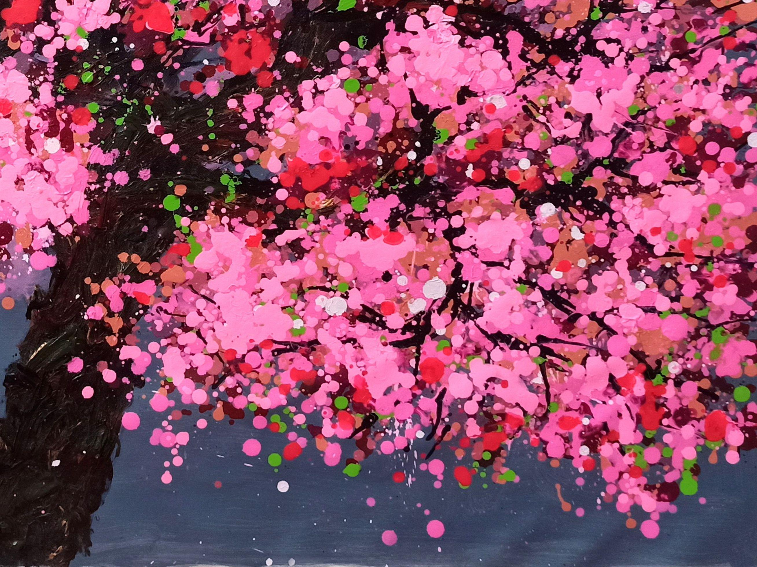 SAKURA - Cherry blossom, Painting, Acrylic on Canvas For Sale 3