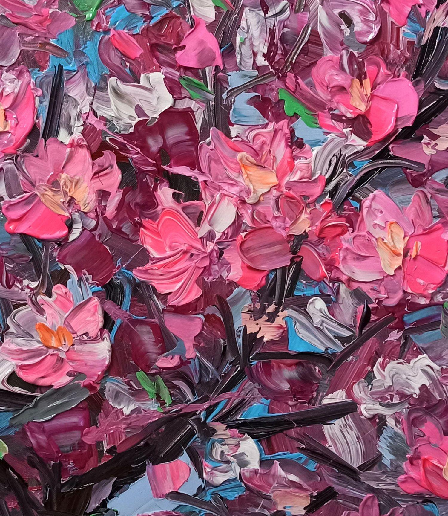 SAKURA-  cherry blossoms, Painting, Acrylic on Canvas For Sale 1