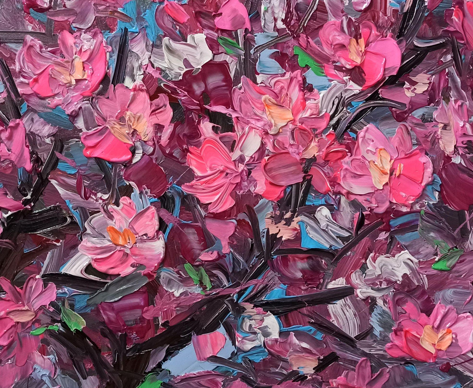 SAKURA-  cherry blossoms, Painting, Acrylic on Canvas For Sale 3