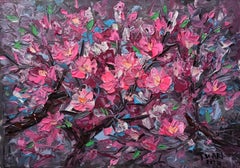 SAKURA-  cherry blossoms, Painting, Acrylic on Canvas