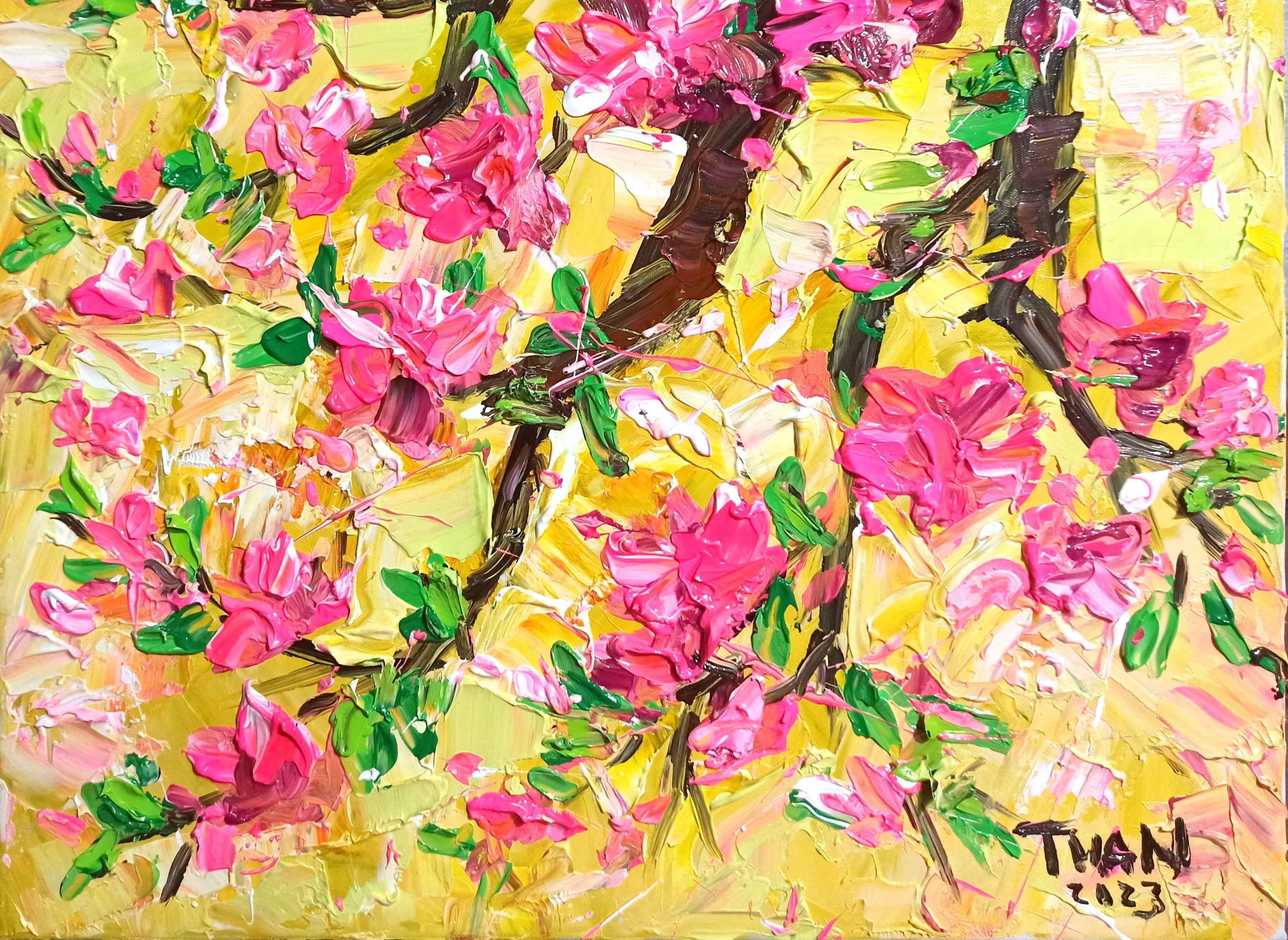 Spring blossoms, Painting, Acrylic on Canvas For Sale 1