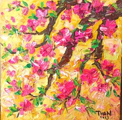 Fleurs de printemps, peinture, acrylique sur toile