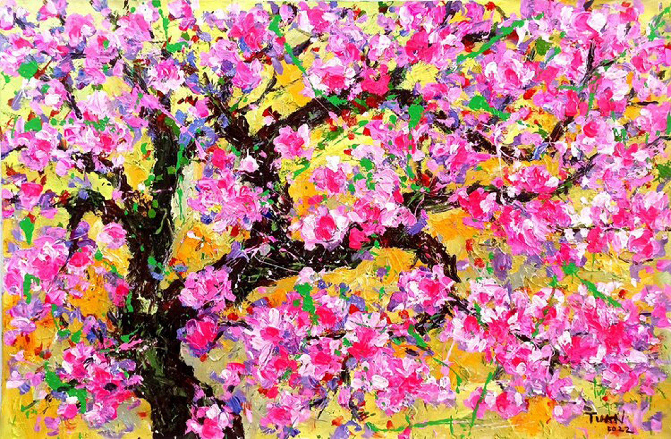   peach blossoms  Peach blossom is the most beautiful and popular flower in the North of Vietnam, loved by many people and displayed during Tet.  Peach tree is considered the quintessence of the Five Elements, according to feng shui this tree can