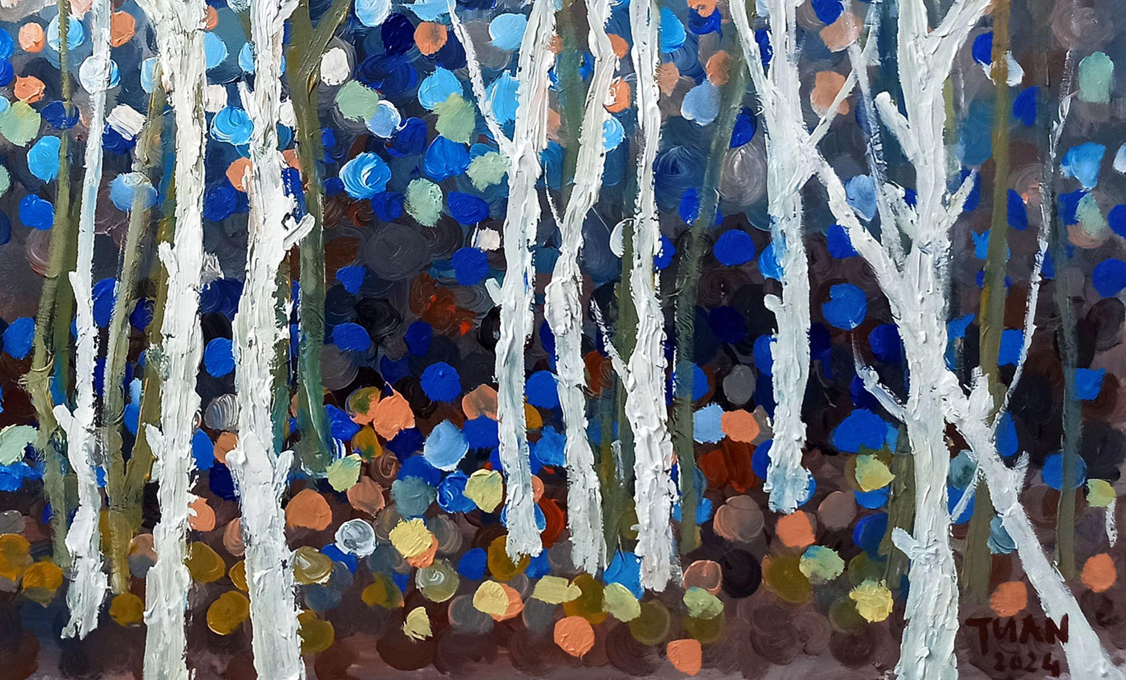 SPRING FOREST, Gemälde, Acryl auf Leinwand im Angebot 2
