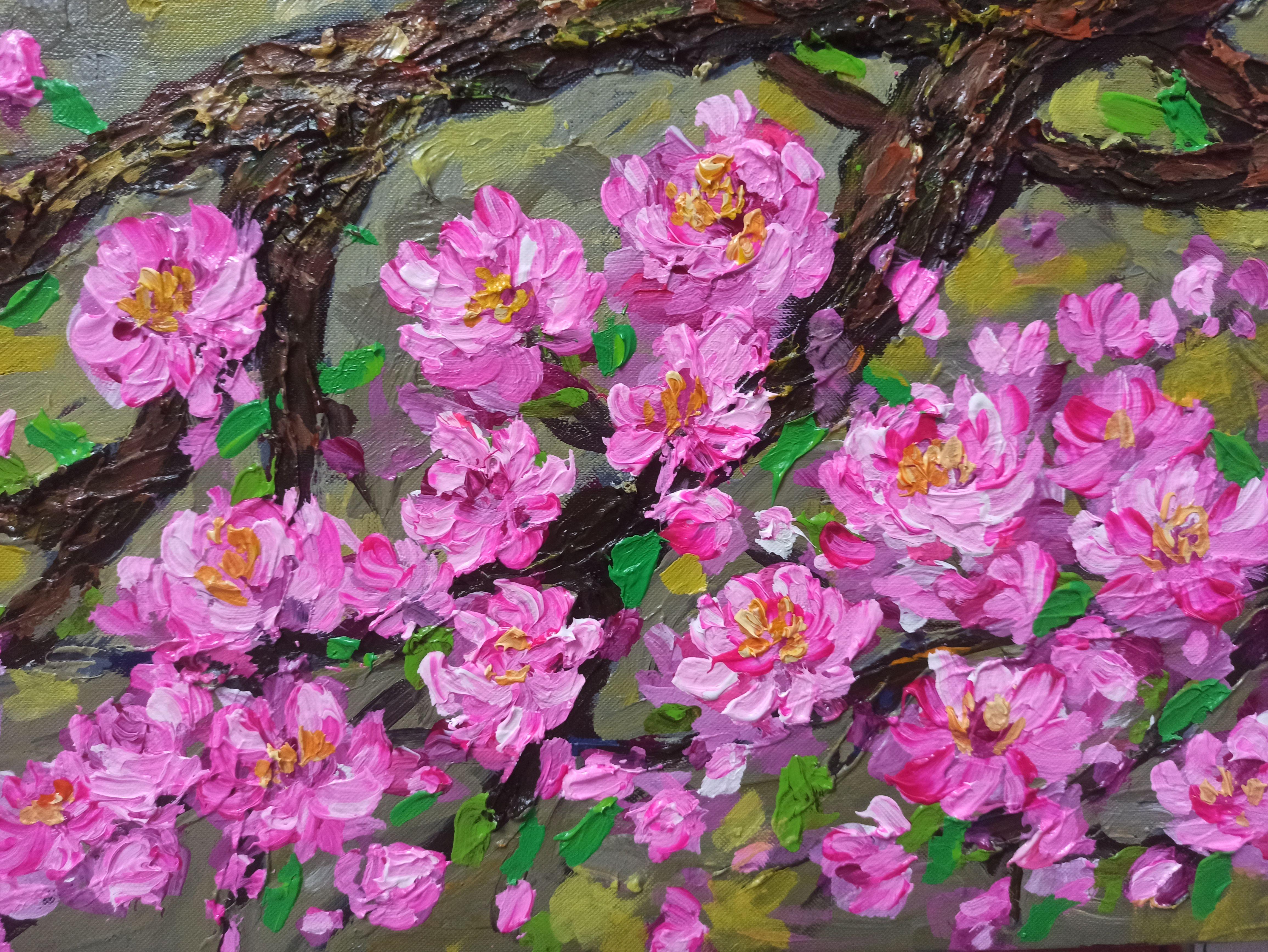Frühjahr, Gemälde, Acryl auf Leinwand im Angebot 2