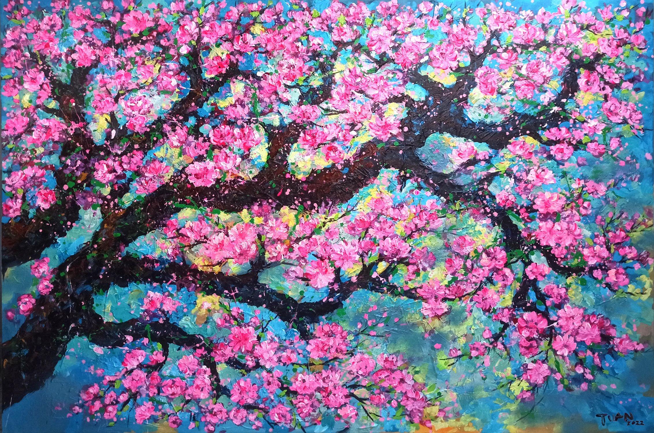 Peach blossom is the most beautiful and popular flower in the North of Vietnam, loved by many people and displayed during Tet.  Peach tree is considered the quintessence of the Five Elements, according to feng shui this tree can cure all demons, so