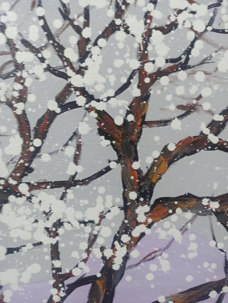 Paesaggio di alberi primaverili, Pittura, Acrilico su tela in vendita 1