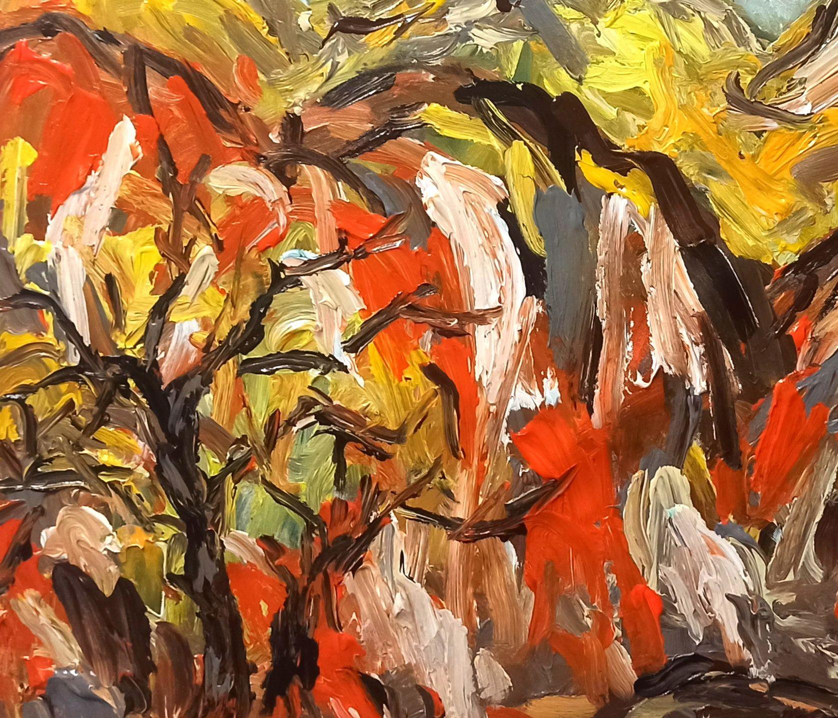 Summer mountain scenery, Painting, Acrylic on Canvas For Sale 1