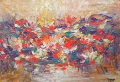 Étang d'été, peinture, acrylique sur toile